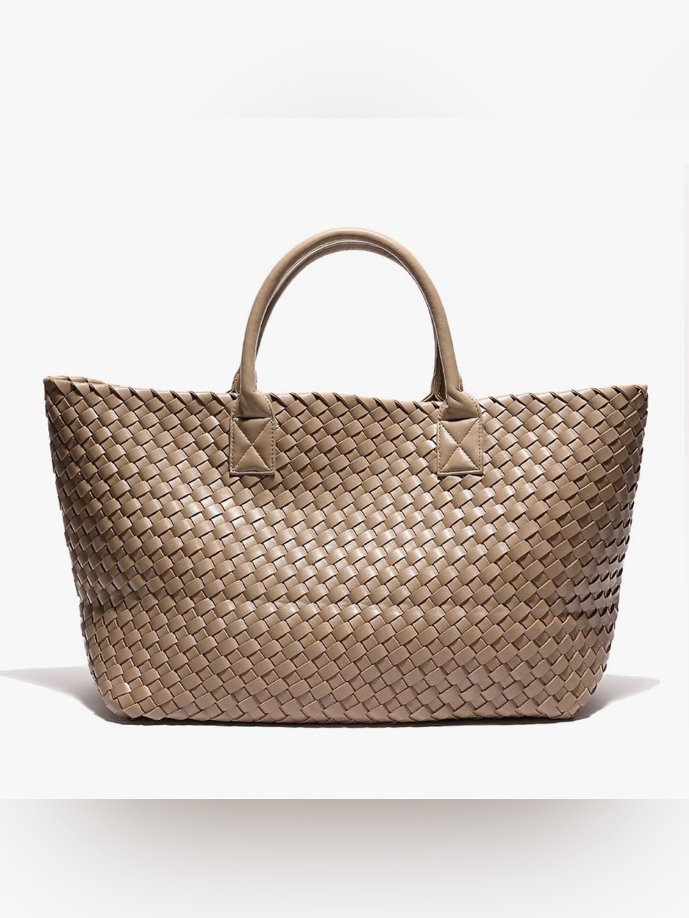 Woven Tote Handbag in Beige - Stylish Everyday Carry